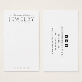 Modern Black White Earring Visning Cards Visitkort
