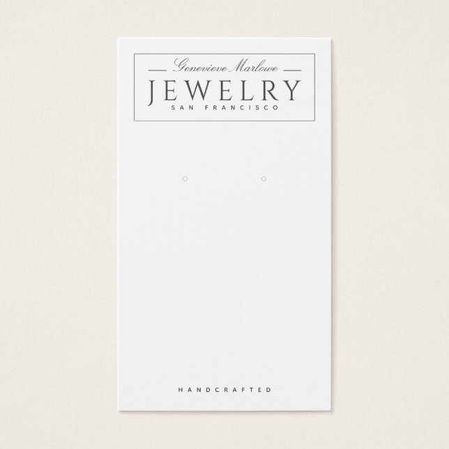 Modern Black White Earring Visning Cards Visitkort (Framsidan)