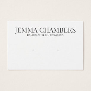 Modern Black White Earrings Juvelry Visning Cards Visitkort