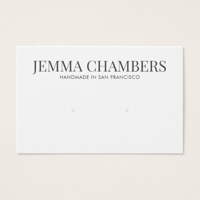 Modern Black White Earrings Juvelry Visning Cards Visitkort (Framsida)