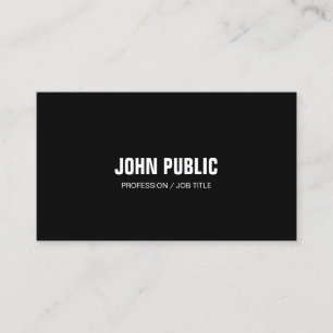 Modern Black White Elegant Clean Chic Corporate Visitkort