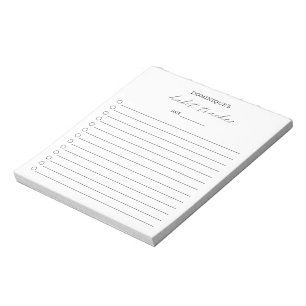 Modern Black White Elegant Simple Habit Tracker Anteckningsblock