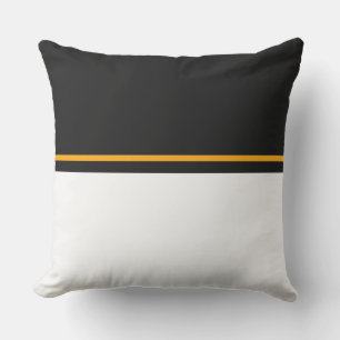 Modern Black White Färg Block Bright Streck Kudde