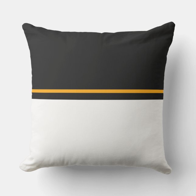 Modern Black White Färg Block Bright Streck Kudde (Framsida)