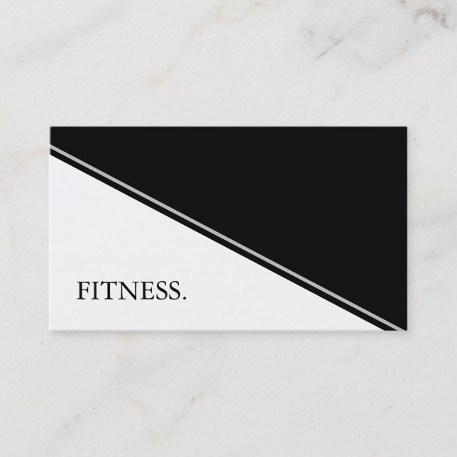 Modern Black & White Fitness Visitkort (Framsida)