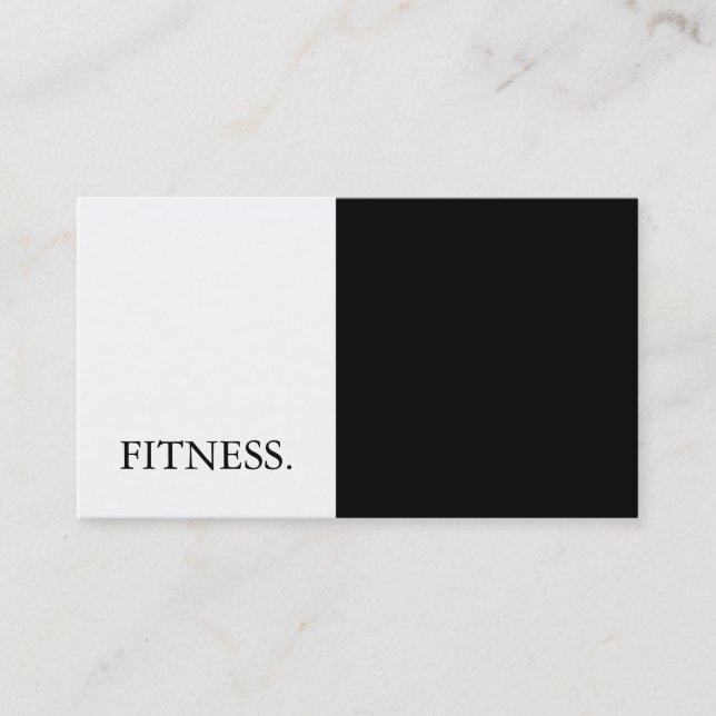 Modern Black & White Fitness Visitkort (Framsida)