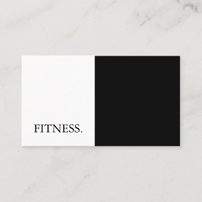 Modern Black & White Fitness Visitkort (Framsida)