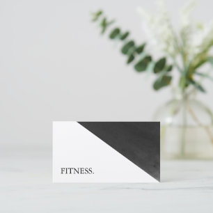 Modern Black & White Fitness Visitkort