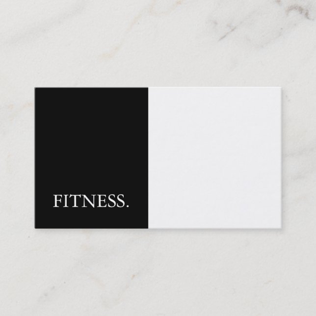 Modern Black & White Fitness Visitkort (Framsida)