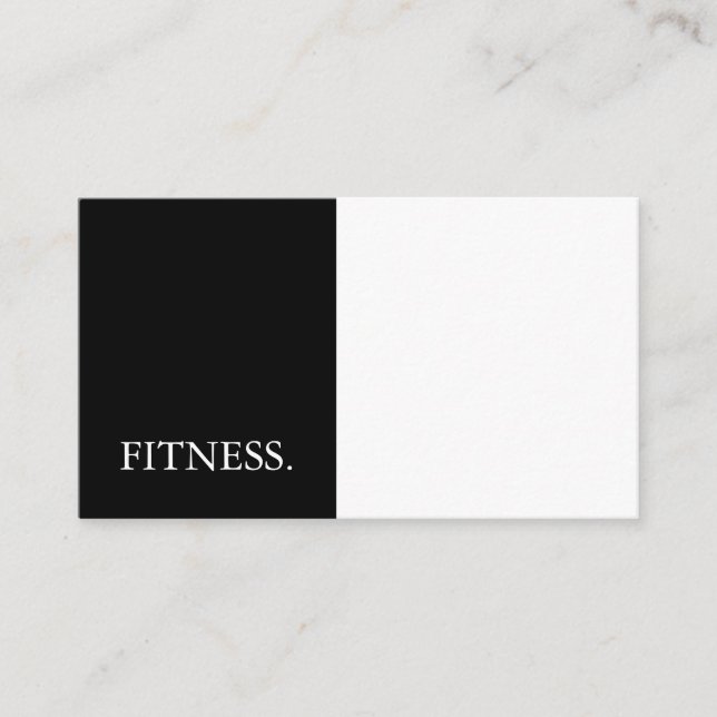 Modern Black & White Fitness Visitkort (Framsida)