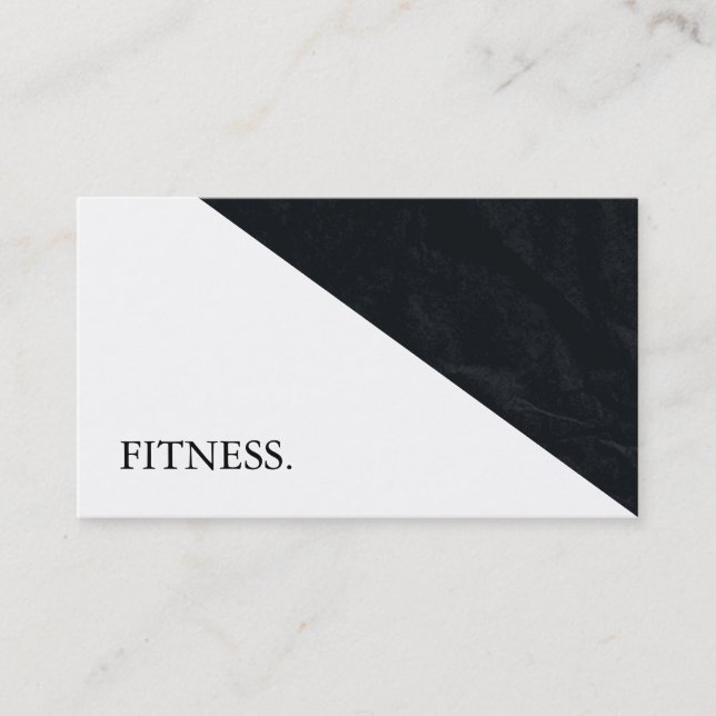 Modern Black & White Fitness Visitkort (Framsida)
