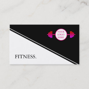 Modern Black & White Fitness Visitkort