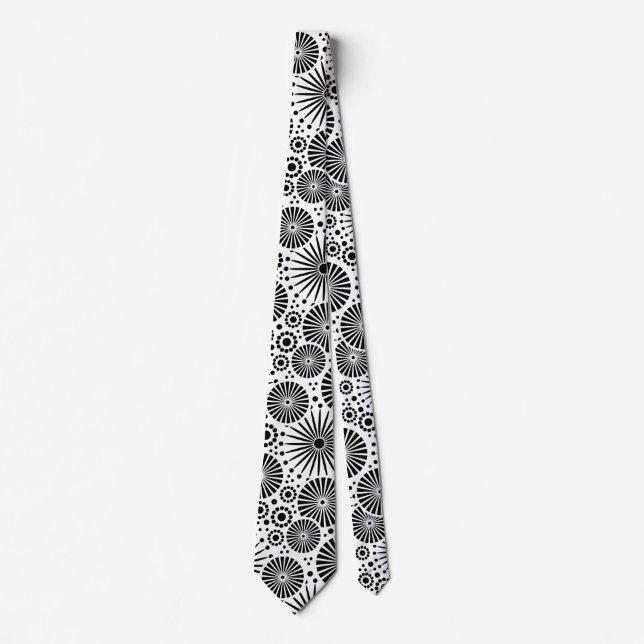 Modern Black White Geometric Flowers Starburst Slips (Framsida)