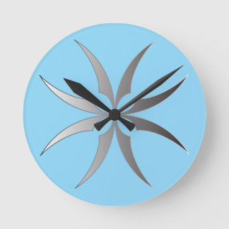 Modern Black & White Geometric Tech Wall Clock Rund Klocka