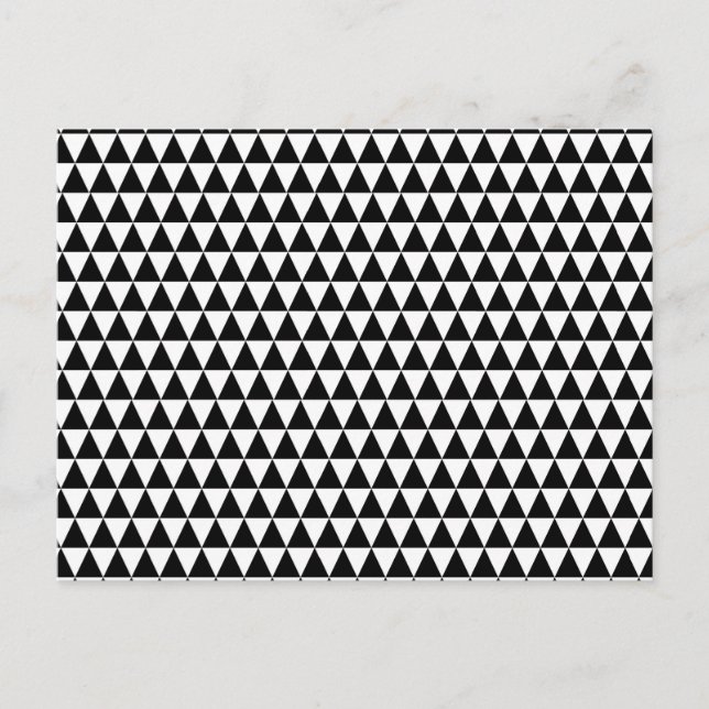 Modern Black & White Geometric Triangles Mönster Vykort (Framsida)