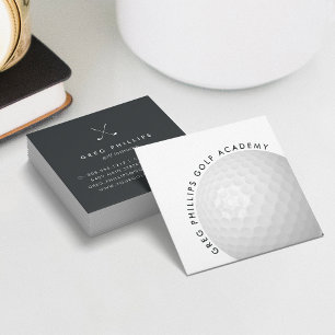 Modern Black & White Golf Pro eller handledare Fyrkantigt Visitkort