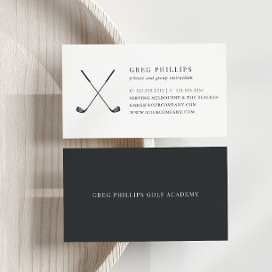Modern Black & White Golf Pro eller handledare Visitkort