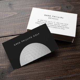 Modern Black & White Golf Pro eller handledare Visitkort