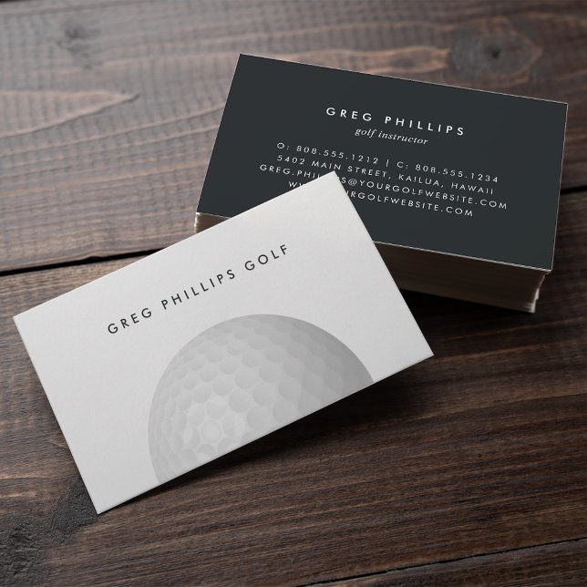 Modern Black & White Golf Pro eller handledare Visitkort (Skapare uppladdad)