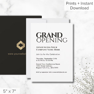 Modern Black White Grand Open-inbjudan Inbjudningar