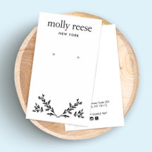Modern Black White Gren Earring Visning Card