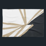 Modern Black White Guld Abstrakt Kökshandduk<br><div class="desc">Lägg till lite elegans i ditt kök med det här Modern Black White Guld Abstrakt Kitchen Towel. Den unika abstrakta utformningen med svart,  vit och guld kommer att komplettera alla köksdécor. Perfekt för torkning av diskar,  torktumlare eller till och med som dekorativ dekorativ.</div>
