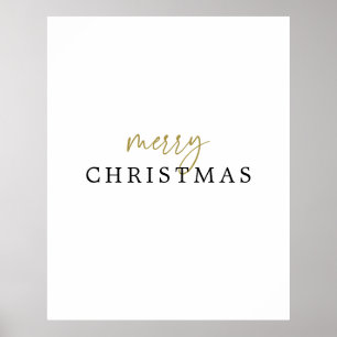 Modern Black & White Guld God jul Poster