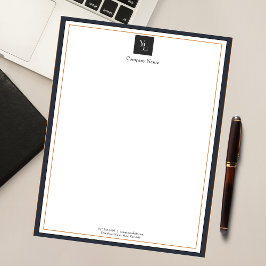 Modern Black White Guld med Business Logotyp Anteckningsblock