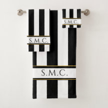 Modern Black White Guld rand badrum