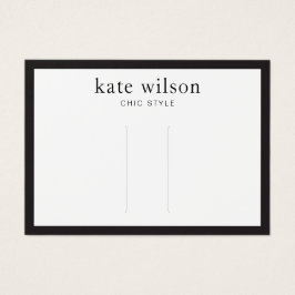 Modern Black White Hair Clip Visning Card Visitkort