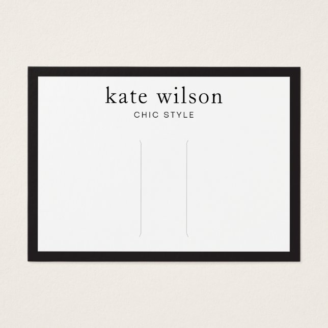Modern Black White Hair Clip Visning Card Visitkort (Framsidan)