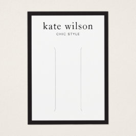 Modern Black White Hair Clip Visning Card Visitkort