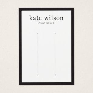 Modern Black White Hair Clip Visning Card Visitkort