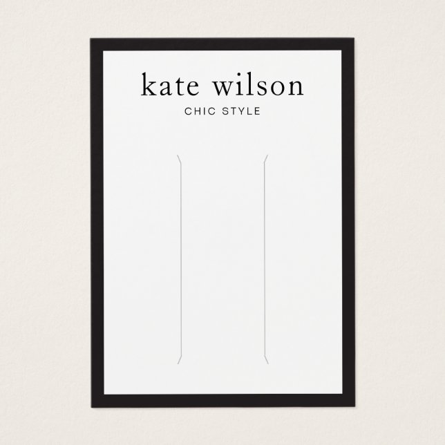 Modern Black White Hair Clip Visning Card Visitkort (Framsidan)