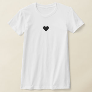 Modern Black White Heart Snyggt Chic Kärlek Anpass T Shirt