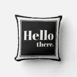 Modern Black & White Hej Där Typografi Kudde