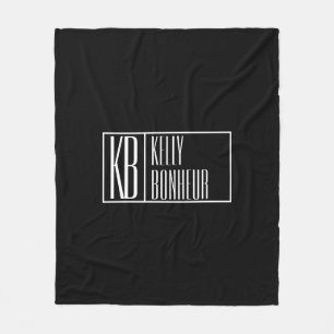 Modern Black & White Initialer med Namn Monogram Fleecefilt