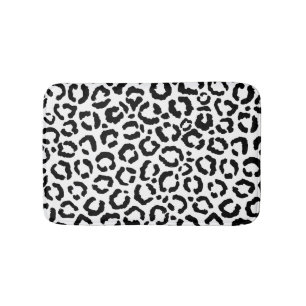 Modern Black White Leopard Animal Print Mönster Badrumsmatta