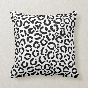 Modern Black White Leopard Animal Print Mönster Kudde