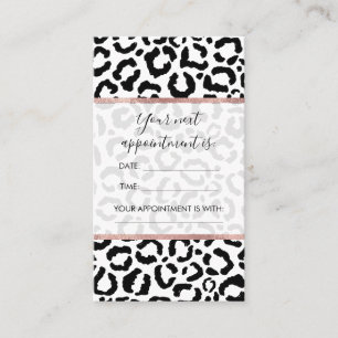 Modern Black White Leopard Animal Print Mönster Tidsbeställning Kort