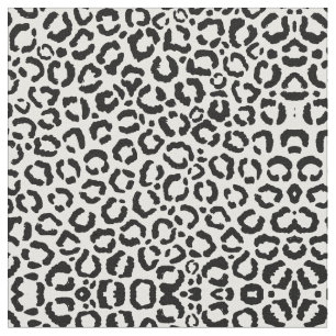 Modern Black White Leopard Animal Print Mönster Tyg