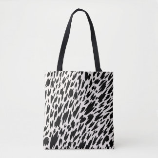 Modern Black & White Leopard Mönster Tote Bag Tygkasse