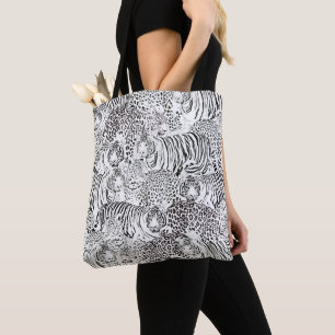 Modern Black White Leopard Tiger Animals Tygkasse