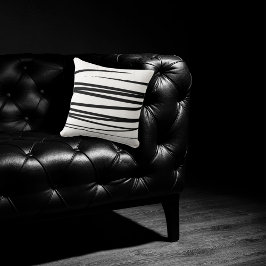 Modern Black & White Linjer Abstrakt Art Kudde