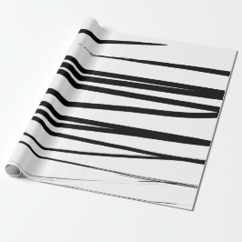 Modern Black & White Linjer Abstrakt Art Presentpapper