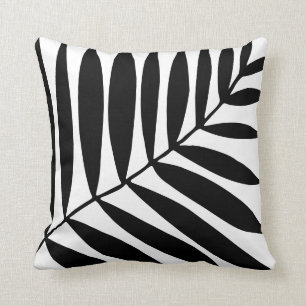 Modern Black White Minimal Botanical Plant Handfla Kudde