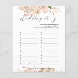 Modern Black White Möhippa Bröllop A-Z-spel Flygblad