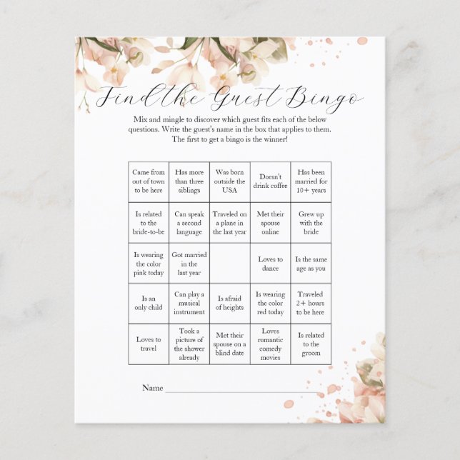 Modern Black White Möhippa Hitta gästen Flygblad (Framsidan)