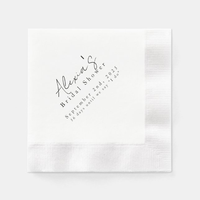 Modern Black White Möhippa Napkin Pappersservett (Framsidan)