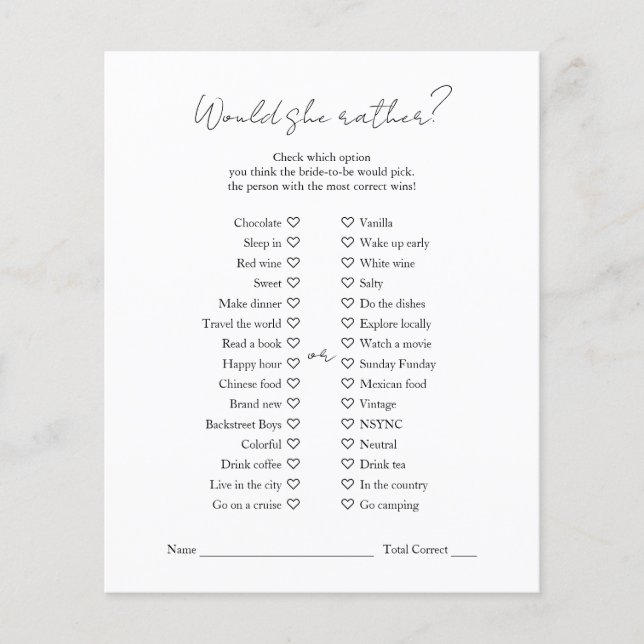 Modern Black White-Möhippa skulle hon hellre. Flygblad (Framsidan)